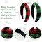 Wrapables Wide Knotted Christmas Headbands for Women, Plaid Holiday Hair Accessories, 2pc Red/Green